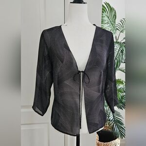Halston tie front blouse